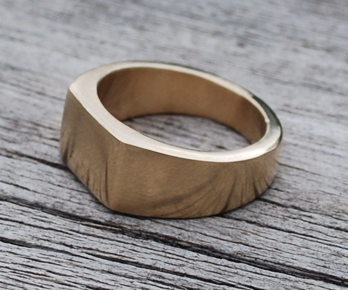 Handmade Gold Signet Ring - 10k yellow gold