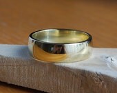 Handmade Wide Wedding Band - 14k green gold
