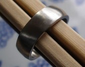 Handmade Wide Wedding Band for Men 10k White Gold