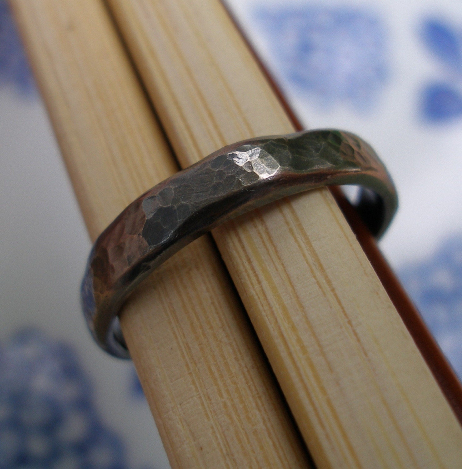 Night - Hammered Oxidized Sterling Silver Ring