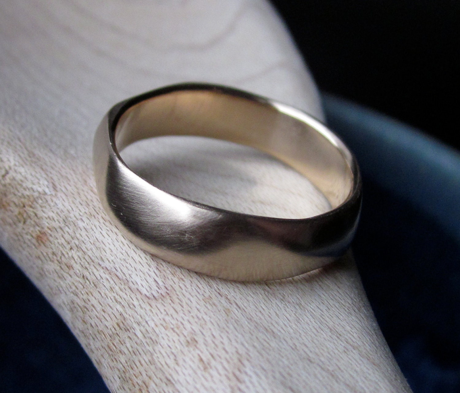 Organic gold wedding band 10k yellow gold - Ebb and Flow
