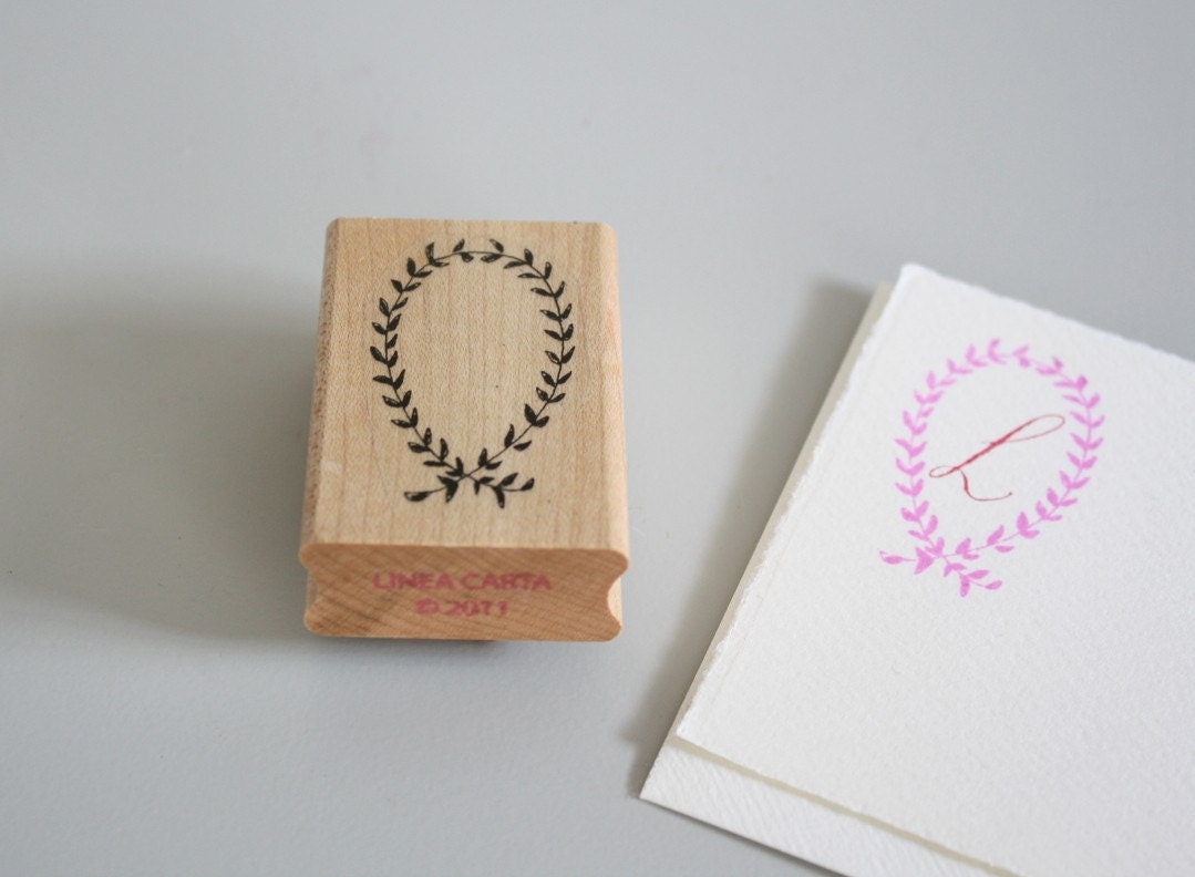 rubber stamp, closed garland