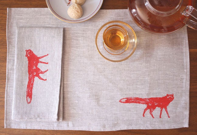 placemats, fox