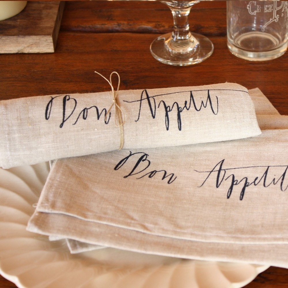 bon appétit napkins, set of 2