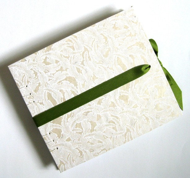 Sage Leaves Medium Guest Book - Made to order