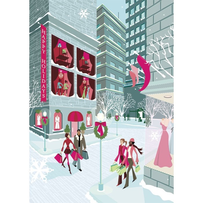 City Shopping - Holiday Card