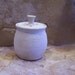 White Stoneware Ceramic Pottery Compost Crock