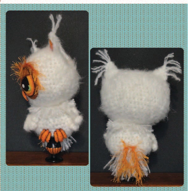 SALE Digital PDF Owl Crochet Pattern with Felt Eyes Candlestick Holiday Decor or Plush Stuffie Halloween Thanksgiving Christmas