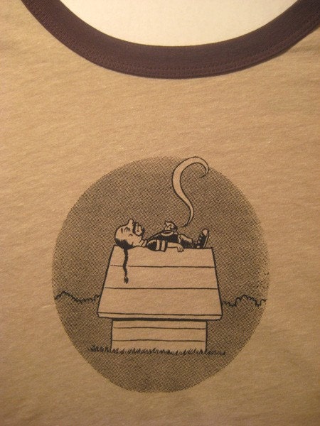 Snoop Dogg Snoopy tan Ringer Tee, size XL