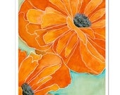 Wild Poppy 2 in Tangerine--8"X10" Fine Art Print