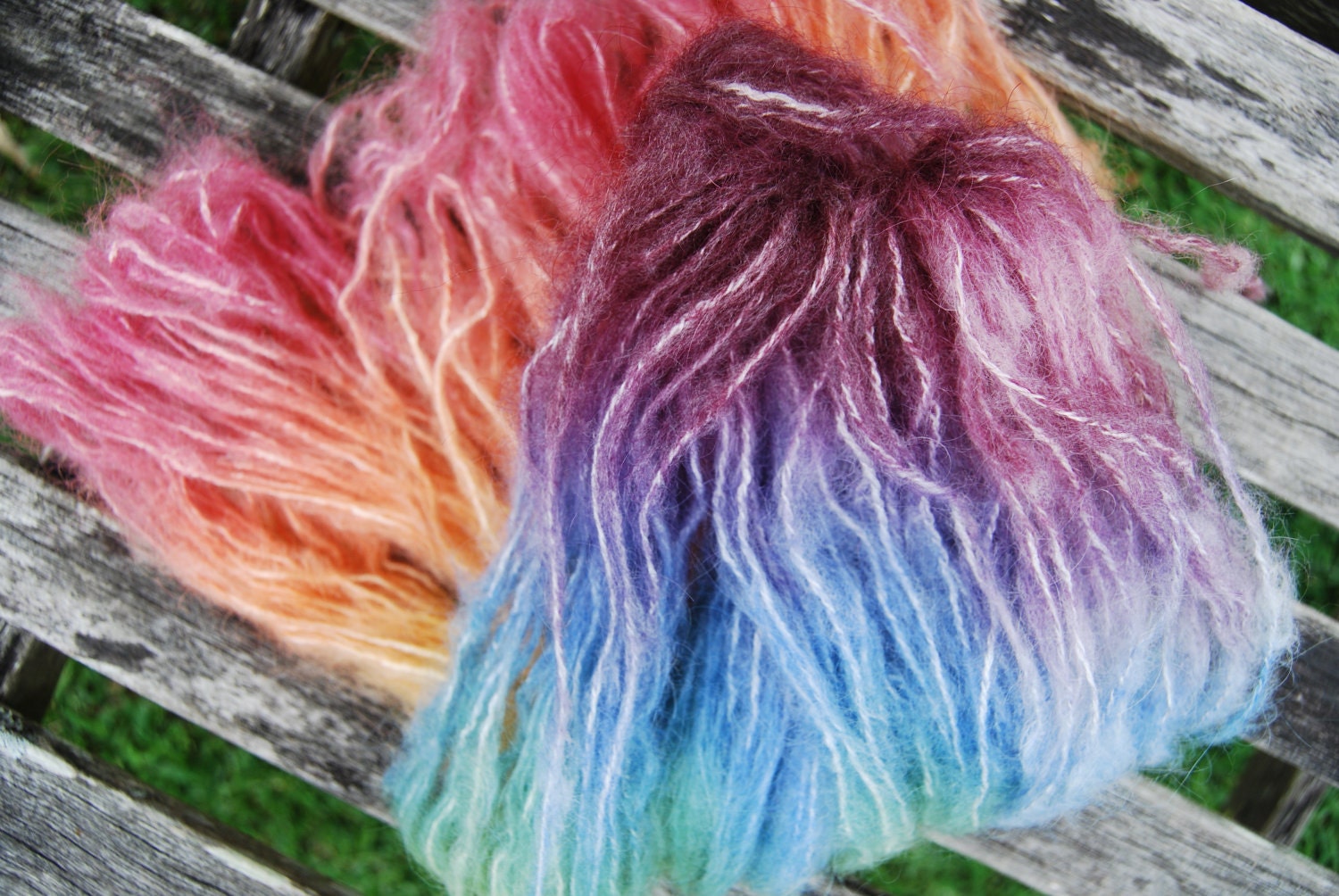 hand dyed mohair ideal for dolls hair...autumn rainbow