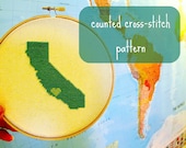 CA love cross-stitch pattern
