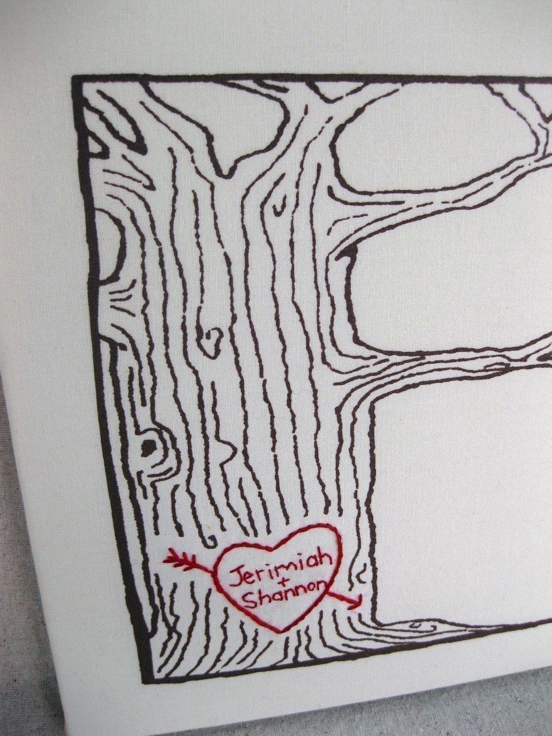 custom heart -- tree print wall art -- personalized with your names or initials