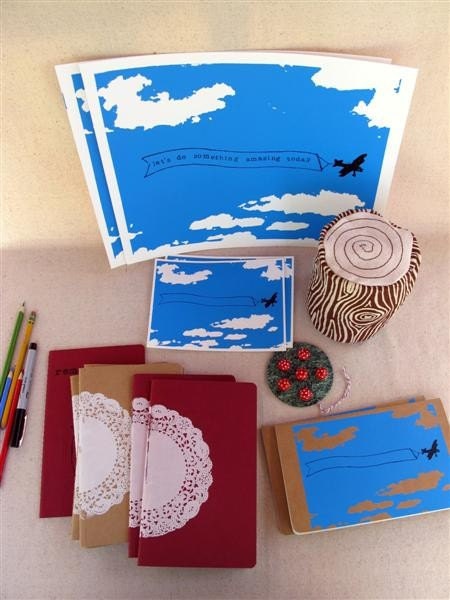 white lace doily -- screenprinted moleskine journal