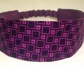 HEADBAND purple squares (reversible) hair band goodie women