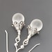 Tear Drop Dangle Earrings White Satin