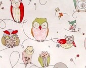X-Large XL Wet bag Wetbag 16 X 22 / Swim / Diapers / Gym / Alexander Henry Natural Spotted Owl Fabric /  SEALED SEAMS and Snap Strap