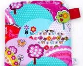 X Small 6.5 x 6.5 Wet bag / Reusable Snack Bag / Toys / Electronics / Michael Miller Happy Hills Fabric / SEALED SEAMS
