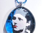 Forgotten Ancestor in Blue ... Glass Pendant Necklace