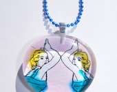 Double Trouble ... Glass Pendant Necklace