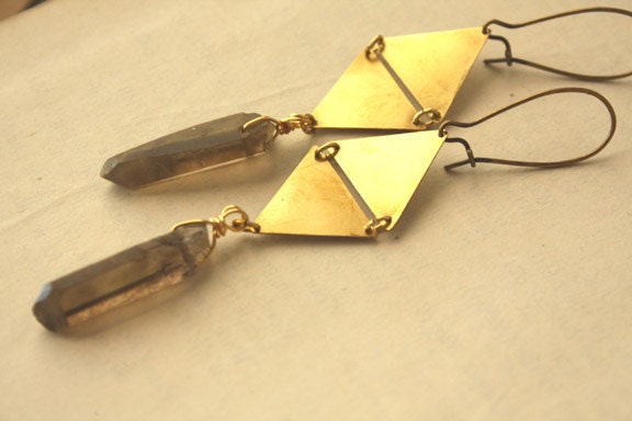 Smoky Bucky Crystal Earrings