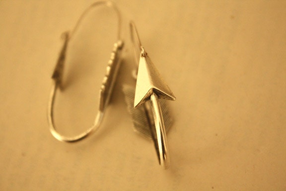 Silver Arrow Hoops Earrings