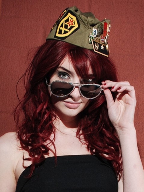 Dirty Addiction Swarovski Rhinestoned Aviator Sunglasses