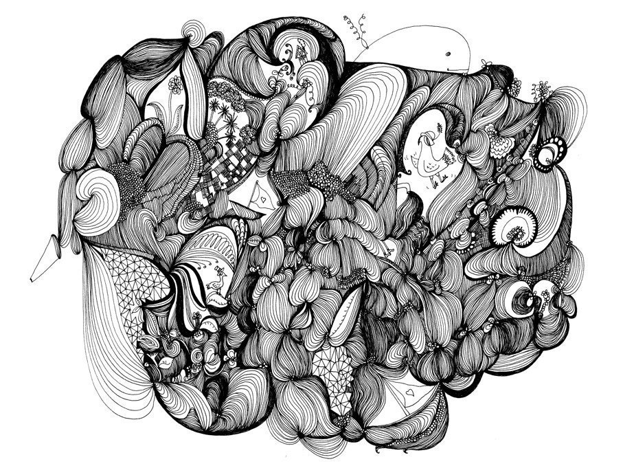 The Mighty Megaphone 8x10 Fine Art Archival Print of Original Pen and Ink Drawing