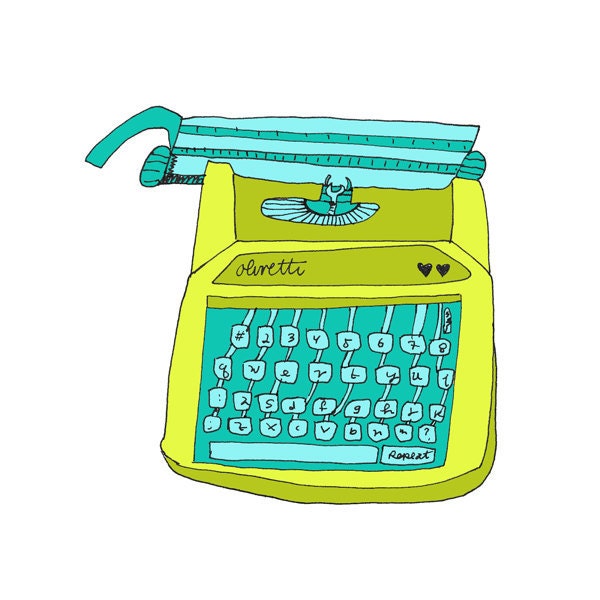 Olivetti Green 5x5 Quirky Illustration Print