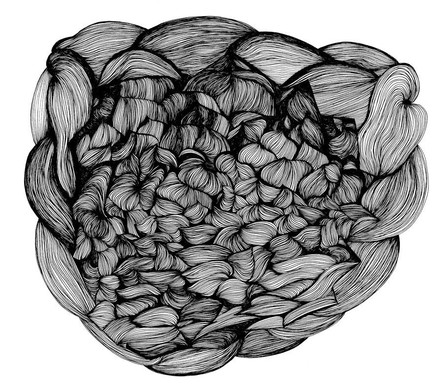 Organ 8x10 Abstact Fine Art Archival Print of Original Pen and Ink Drawing