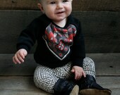 Fox print baby sweatshirt- black fleece