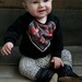Fox print baby sweatshirt- black fleece