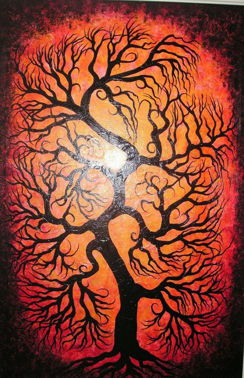 red acrylic painting
