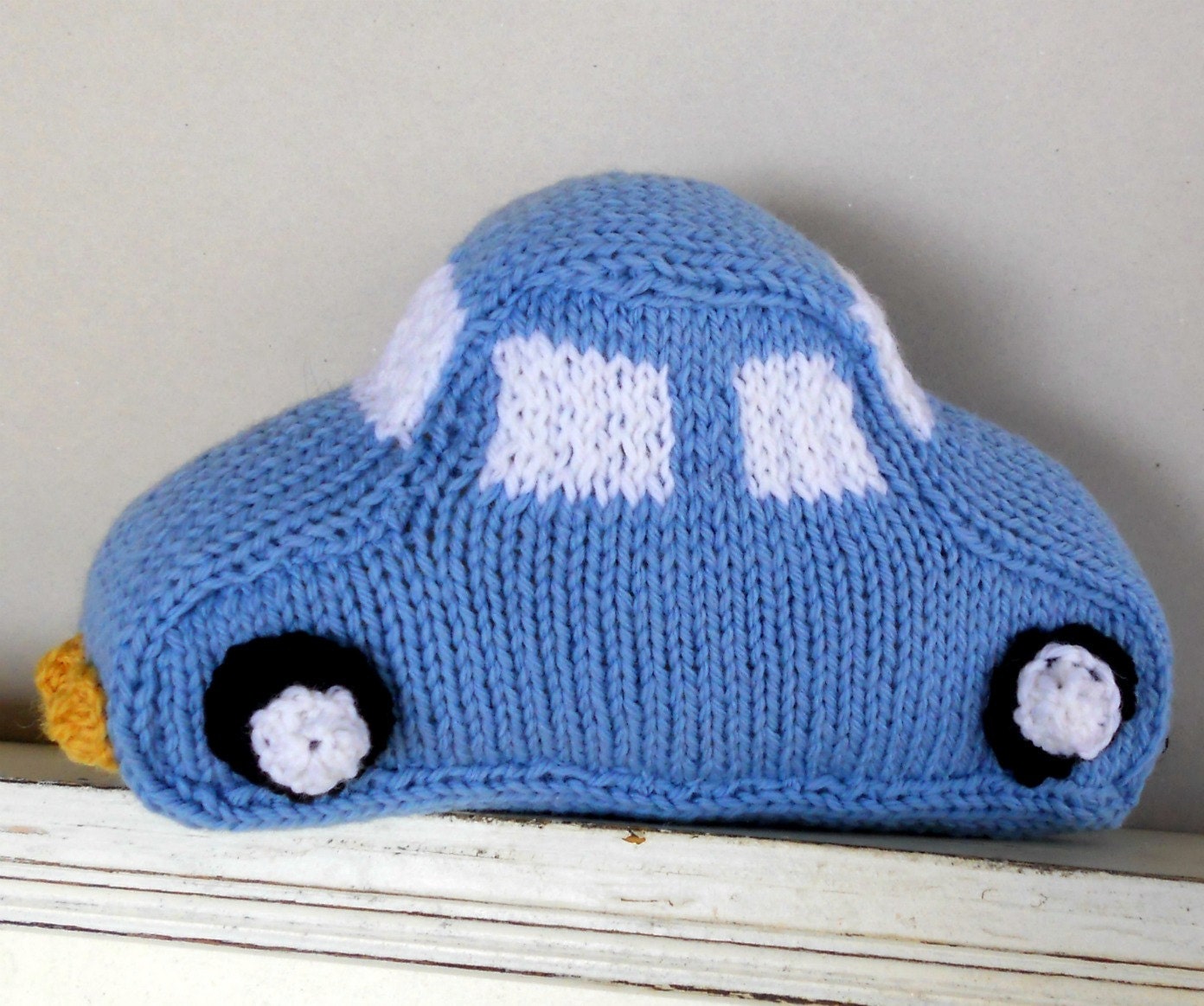 Waldorf Toy - HandKnit Car - Chubby and Plump, All Natural - Great baby shower gift, or toddler toy