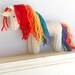 Rainbow Unicorn, Earth Pony, Waldorf Toy, Stuffed Animal Horse, Eco Kids Toy, HandKnit, All Natural Childrens Toy