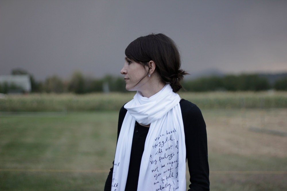 Mr. Darcy proposal scarf - Jane Austen
