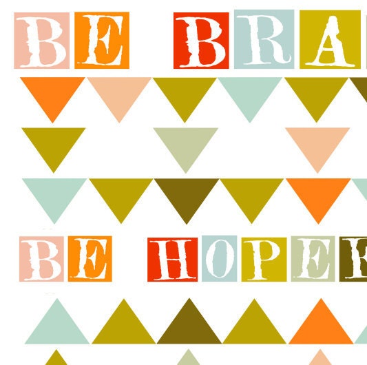 Inspirational Art Print "BE BRAVE" Digital Print Wall Decor, Motivational Art, Illustration Geometric Artwork , 8x10 art poster