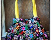 Day of the Dead Pleated Handbag