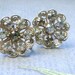 Vintage Screwback Silver and Light Blue Stone Filigree Earings CLEARANCE SALE