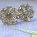 Vintage Screwback Silver and Light Blue Stone Filigree Earings CLEARANCE SALE