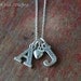 hand stamped necklace-custom, personalized sterling silver letter charms