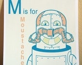 Robot Alphabet Print - M is for Moustache