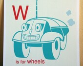 Robot Alphabet Print - W is for Wheels