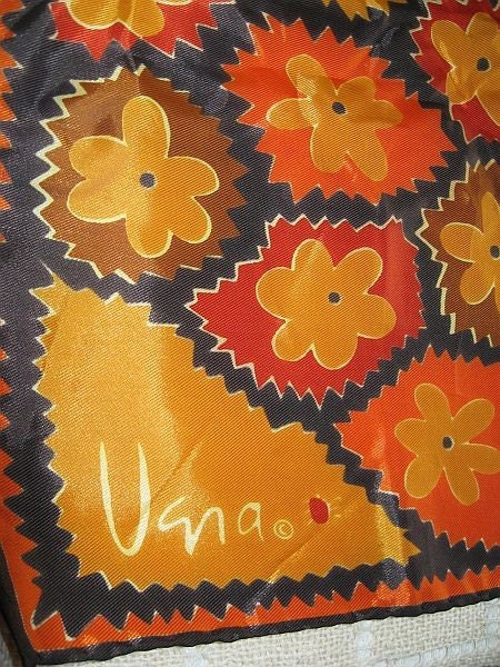 Vintage 60s Vera Neumann Ladybug Orange Floral Silk Scarf