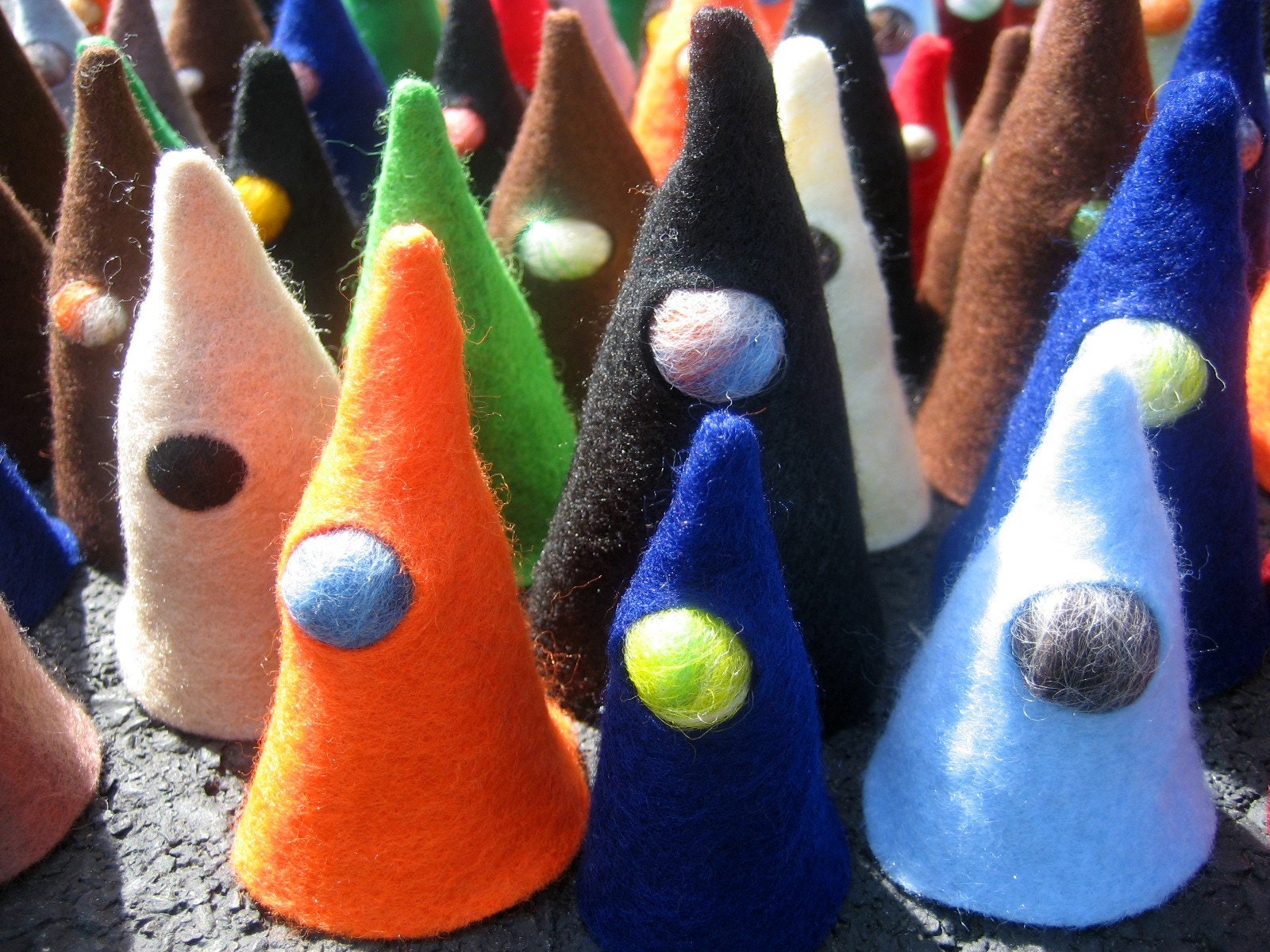 Set of 5 Colorful Gnomes