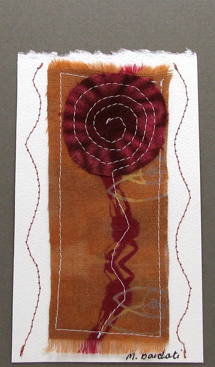 Karamatsu shibori flower series - one.  A  fiber art original by Morgen Bardati