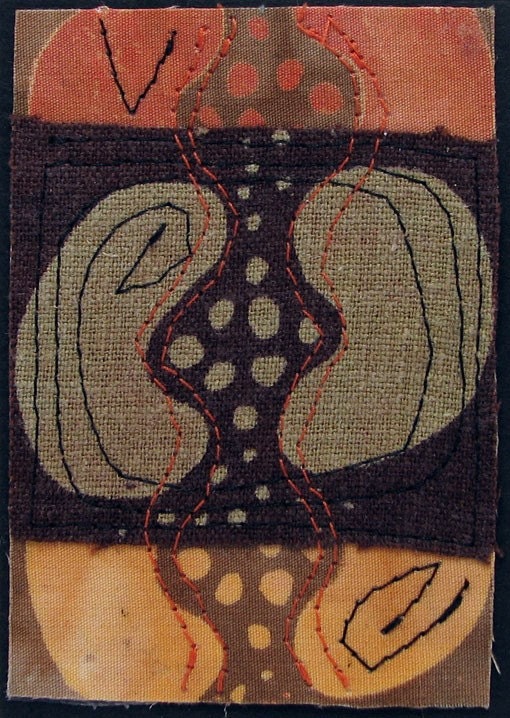 Original fiber art ACEO titled Multiply