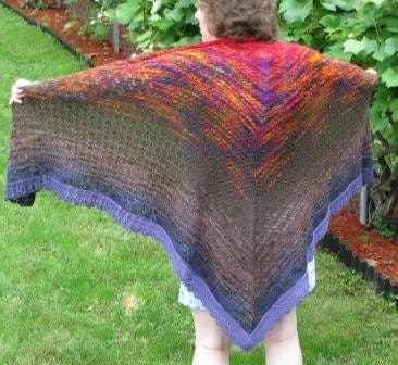 Amazing Earth Triangular lace Shawl Pattern in fingering weight yarn- PDF File