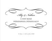 elegant flourish rubber address stamp - wood handle