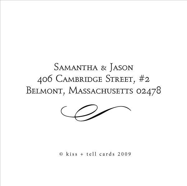 single flourish rubber address stamp - wood handle